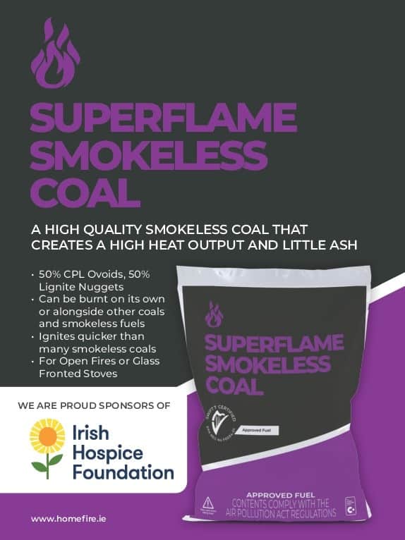 Superflame Smokeless Coal with IHF logo - Whelan Fuels Coal Merchant Dungarvan