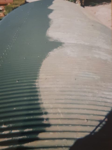 Farm Shed Roof Spray Painting Before - Unique Farm Painters